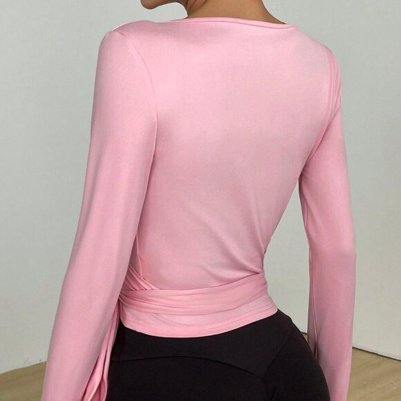 Pink Casual Women's Yoga/Pilate Fits top - Picture 3 of 8